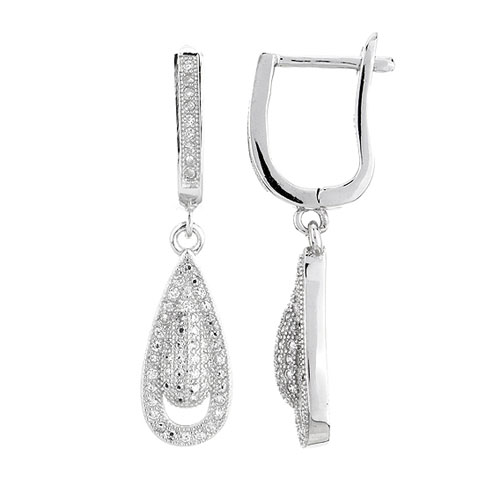 boucle oreille femme argent zirconium 9300225