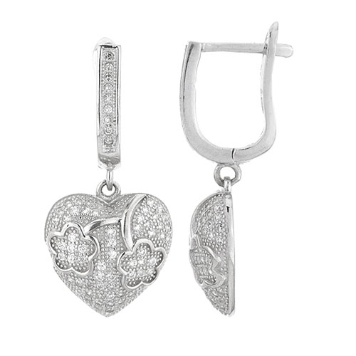 boucle oreille femme argent zirconium 9300226