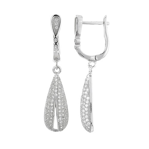 boucle oreille femme argent zirconium 9300228