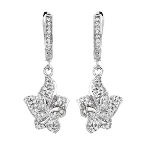 boucle oreille femme argent zirconium 9300229 pic2