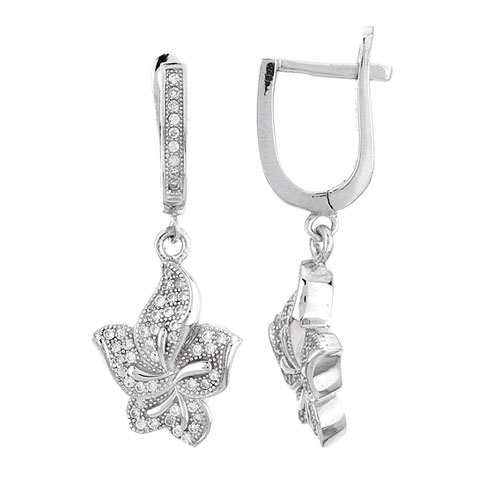 boucle oreille femme argent zirconium 9300229