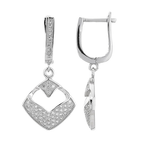 boucle oreille femme argent zirconium 9300234