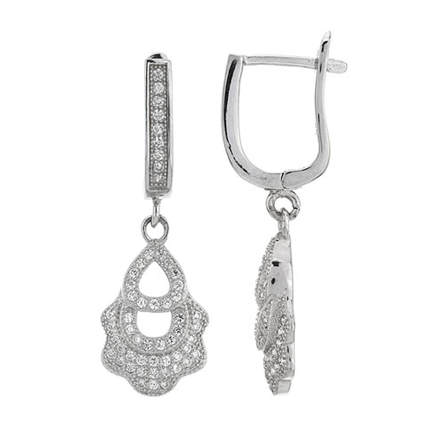 boucle oreille femme argent zirconium 9300239