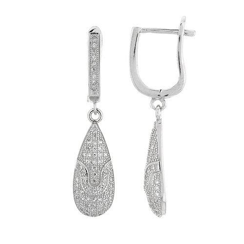 boucle oreille femme argent zirconium 9300241