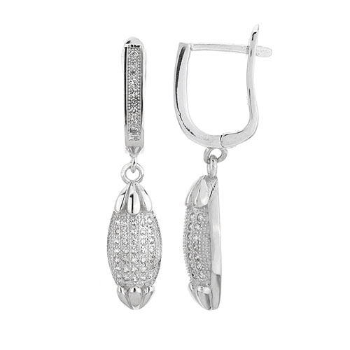 boucle oreille femme argent zirconium 9300242