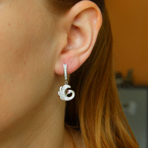 boucle oreille femme argent zirconium 9300259 pic5