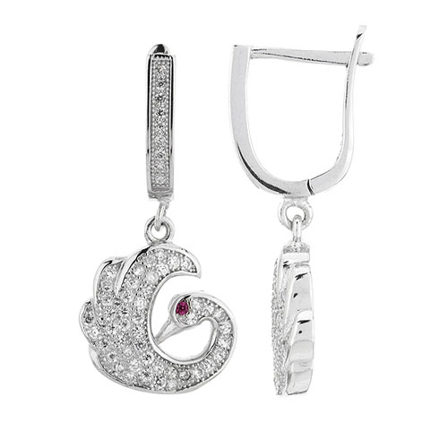 boucle oreille femme argent zirconium 9300259