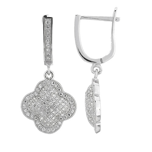 boucle oreille femme argent zirconium 9300261