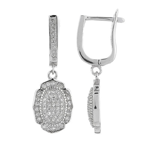 boucle oreille femme argent zirconium 9300265