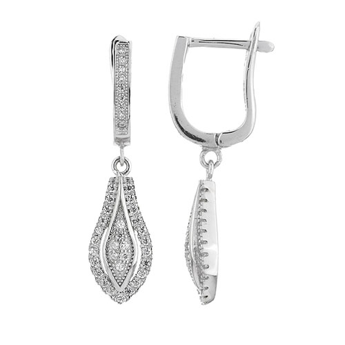 boucle oreille femme argent zirconium 9300268