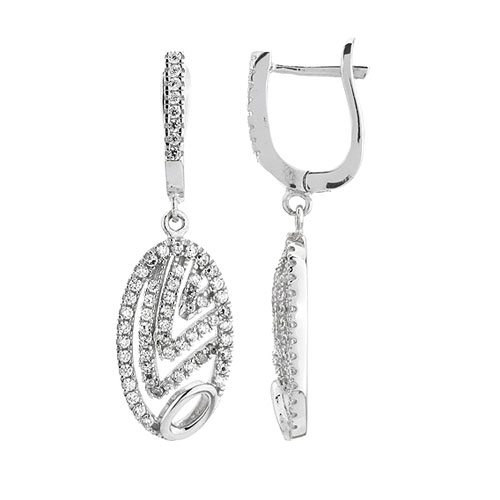 boucle oreille femme argent zirconium 9300270