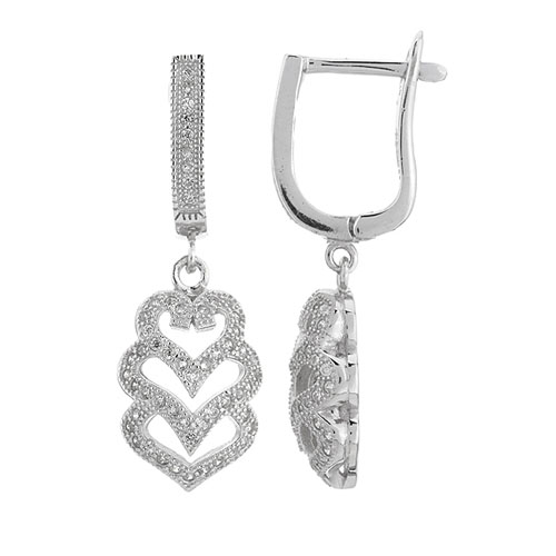 boucle oreille femme argent zirconium 9300271