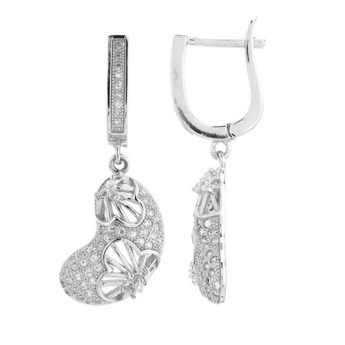 boucle oreille femme argent zirconium 9300272