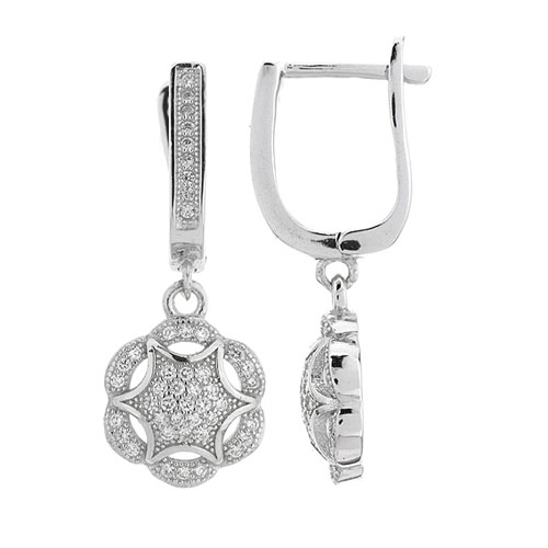 boucle oreille femme argent zirconium 9300273