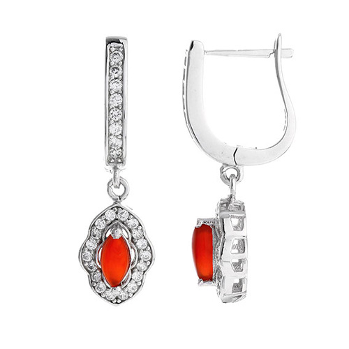 boucle oreille femme argent zirconium agate 9300099