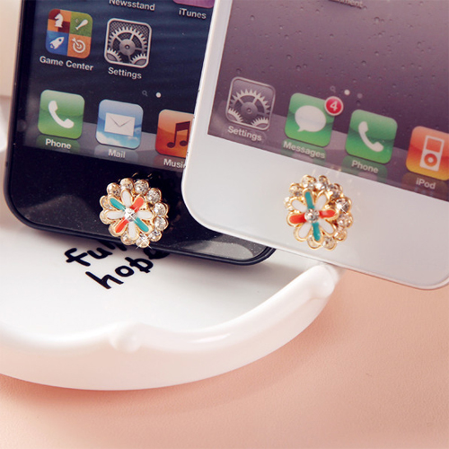 bouton iphone fleur diamant pic3