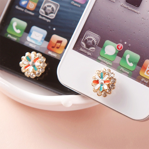 bouton iphone fleur diamant pic4