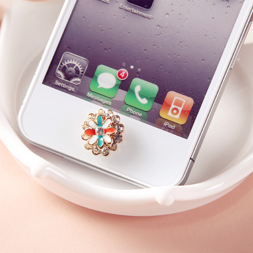 bouton iphone fleur diamant pic6