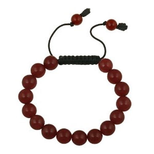 bracelet perles agate rouge 1605