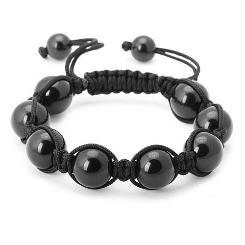 bracelet perles onyx noir 1563