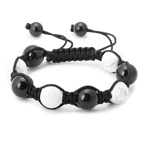 bracelet perles onyx noir 1565