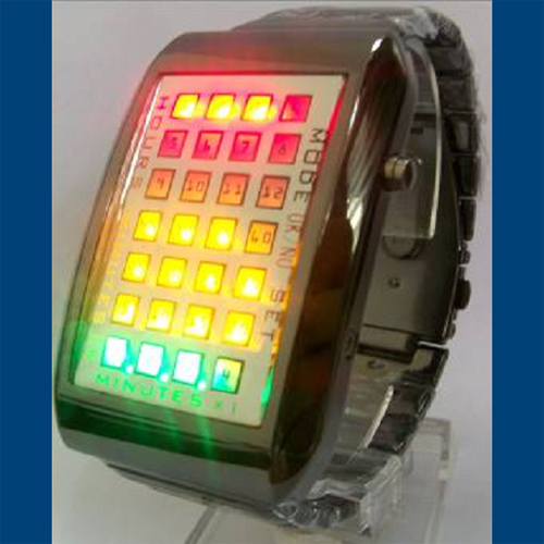 montre metal 28 leds GL1049