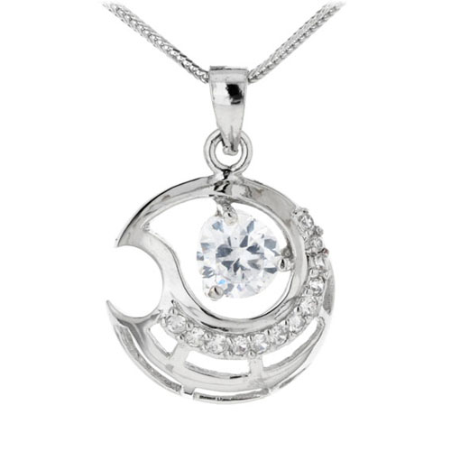 pendentif femme argent zirconium 8300043