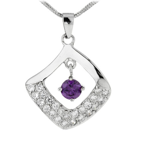 pendentif femme argent zirconium 8300055