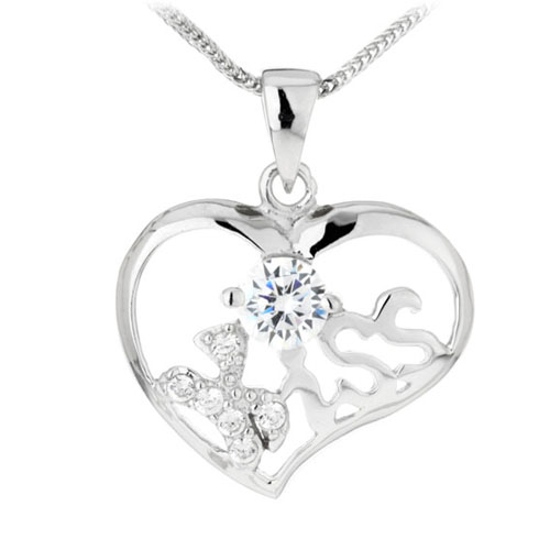 pendentif femme argent zirconium 8300074