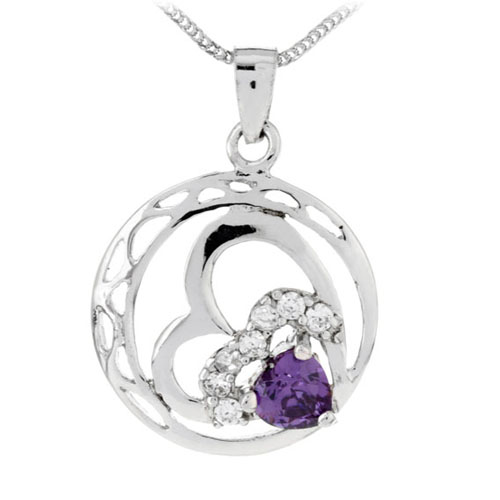 pendentif femme argent zirconium 8300078