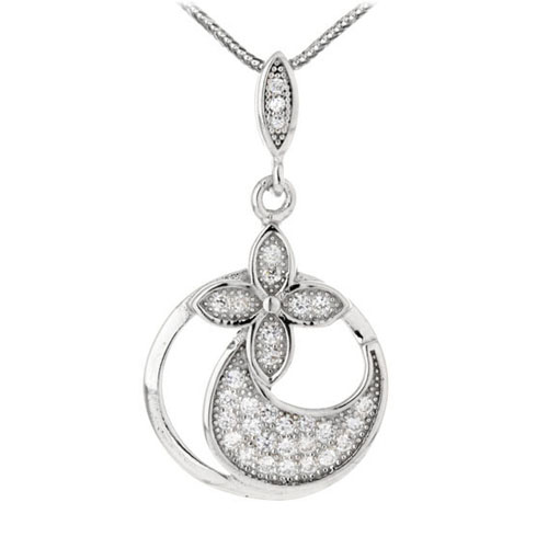 pendentif femme argent zirconium 8300104