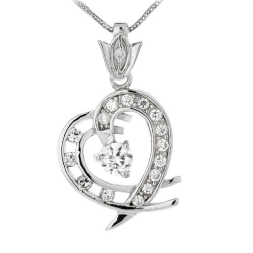 pendentif femme argent zirconium 8300125