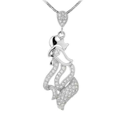 pendentif femme argent zirconium 8300127