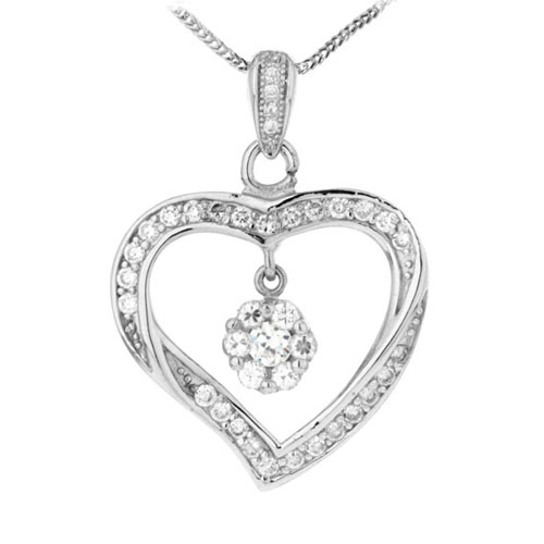 pendentif femme argent zirconium 8300152