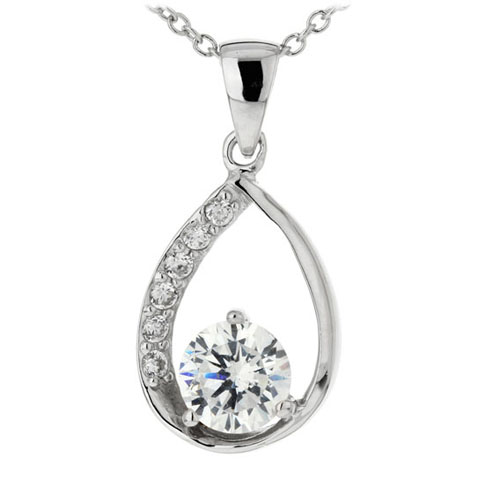 pendentif femme argent zirconium 8300177