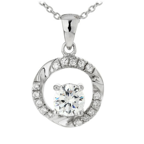 pendentif femme argent zirconium 8300178