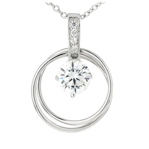 pendentif femme argent zirconium 8300179