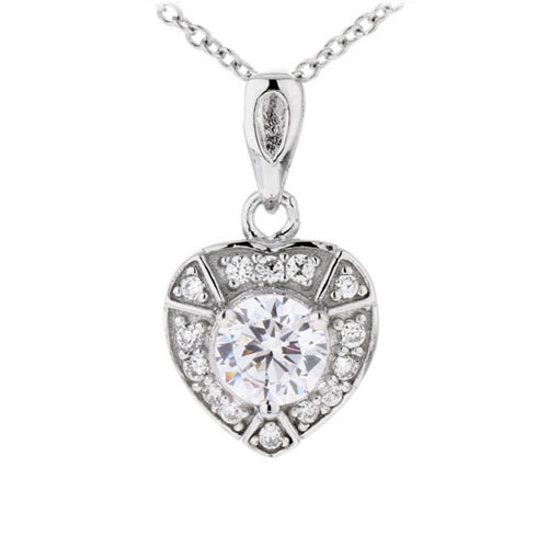 pendentif femme argent zirconium 8300380