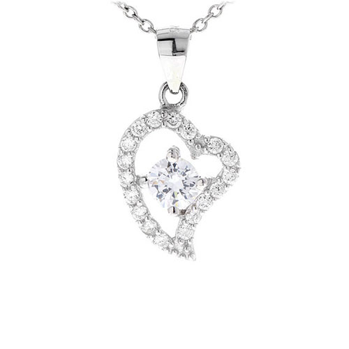 pendentif femme argent zirconium 8300436