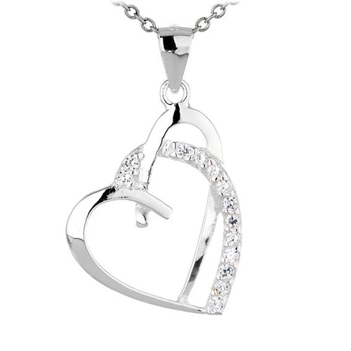 pendentif femme argent zirconium 8300454