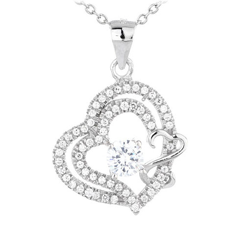 pendentif femme argent zirconium 8300461