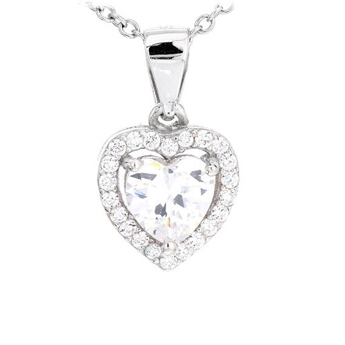 pendentif femme argent zirconium 8300490