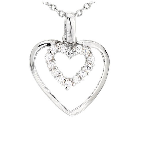 pendentif femme argent zirconium 8300493