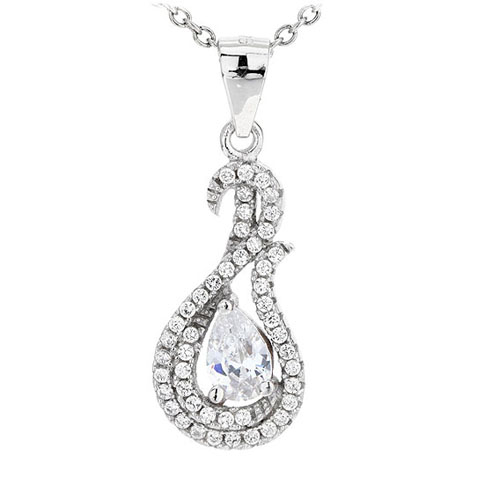 pendentif femme argent zirconium 8300495