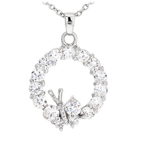 pendentif femme argent zirconium 8300498