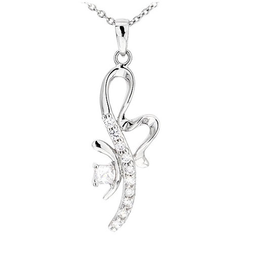 pendentif femme argent zirconium 8300505