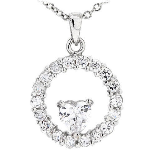 pendentif femme argent zirconium 8300506