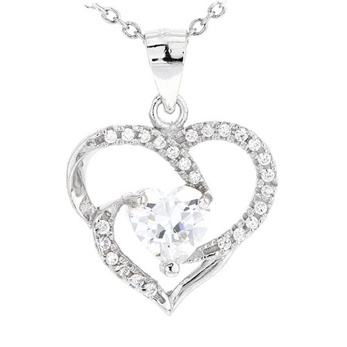 pendentif femme argent zirconium 8300509