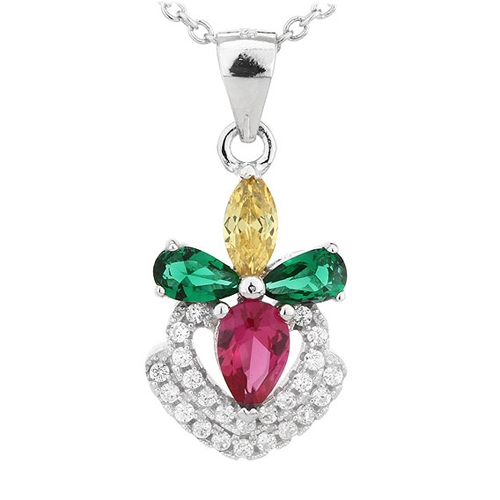 pendentif femme argent zirconium 8300726
