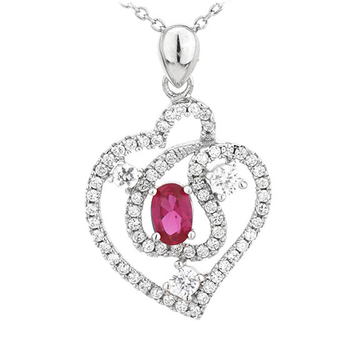 pendentif femme argent zirconium 8300739